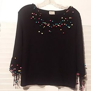 Vintage Pine Cove Beaded Sweater
